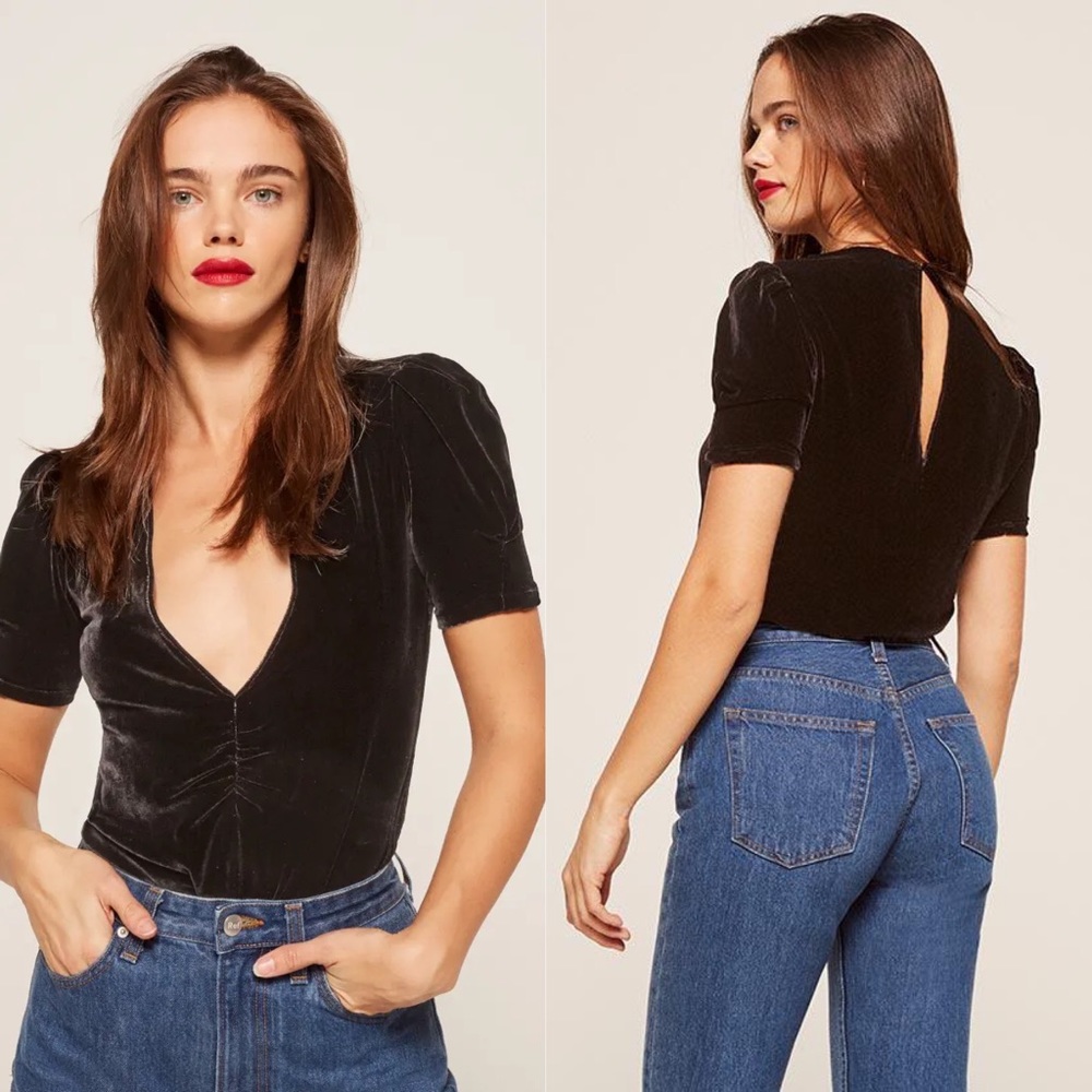 Reformation Fiona Top in Gold